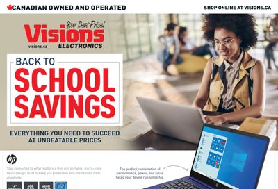 Visions Electronics Back to School Savings Flyer August 20 to 26