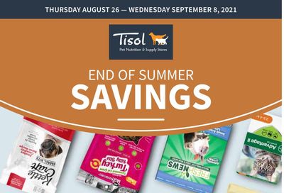 Tisol Pet Nutrition & Supply Stores Flyer August 26 to September 8
