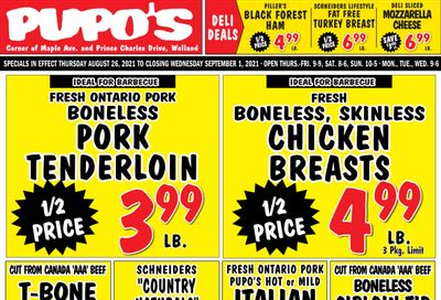 Pupo's Food Market Flyer August 26 to September 1