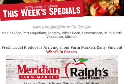 Meridian Farm Market Flyer August 26 to September 1