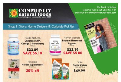 Community Natural Foods Flyer August 26 to September 1