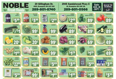 Noble Fresh Foods Flyer August 26 to September 1