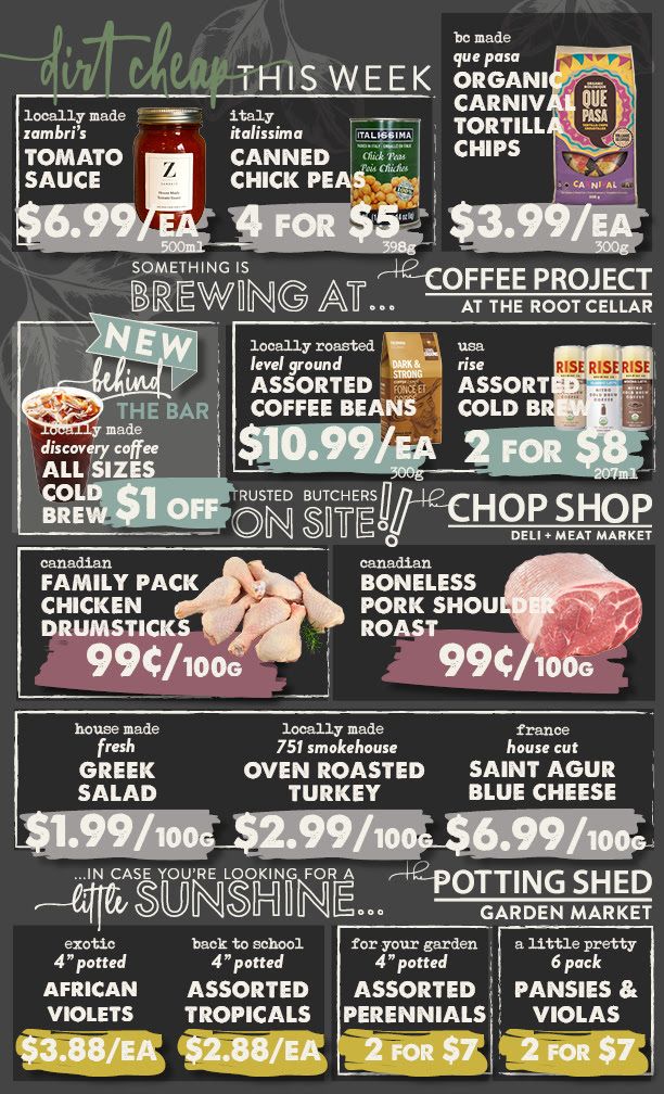 The Root Cellar Flyer August 26 to September 1