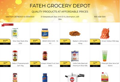 Fateh Grocery Depot Flyer August 26 to September 1