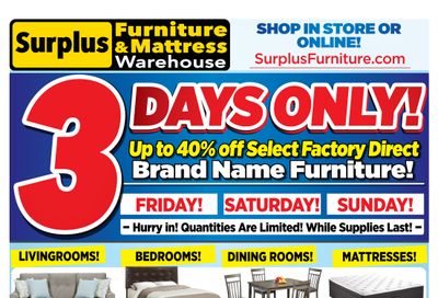 Surplus Furniture & Mattress Warehouse (Winnipeg) Flyer August 30 to September 5