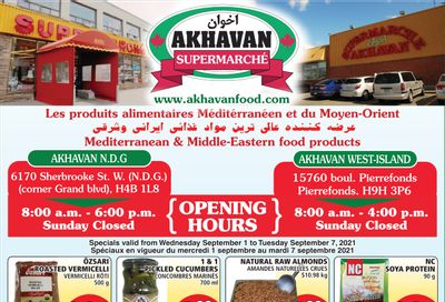 Akhavan Supermarche Flyer September 1 to 7