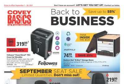Covey Basics Back to Business Flyer September 1 to 30