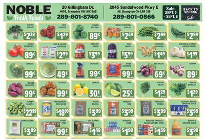 Noble Fresh Foods Flyer September 2 to 8