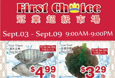 First Choice Supermarket Flyer September 3 to 9