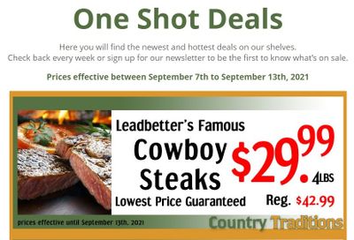 Country Traditions One-Shot Deals Flyer September 7 to 13