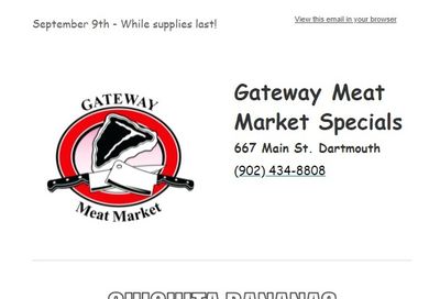 Gateway Meat Market Flyer September 9 to 15