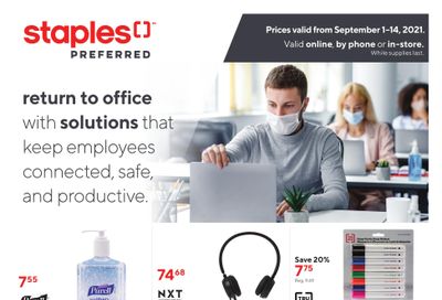 Staples Back to Business Flyer September 1 to 14