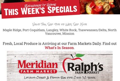 Meridian Farm Market Flyer September 9 to 15