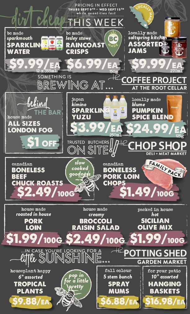 The Root Cellar Flyer September 9 to 15