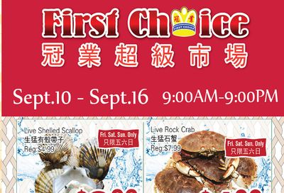 First Choice Supermarket Flyer September 10 to 16