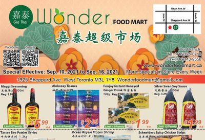 Wonder Food Mart Flyer September 10 to 16
