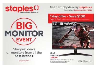 Staples Flyer September 15 to 21