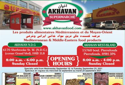 Akhavan Supermarche Flyer September 15 to 21
