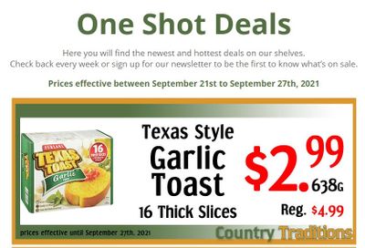 Country Traditions One-Shot Deals Flyer September 21 to 27