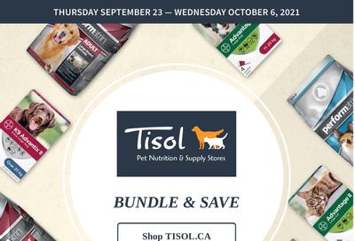 Tisol Pet Nutrition & Supply Stores Flyer September 23 to October 6