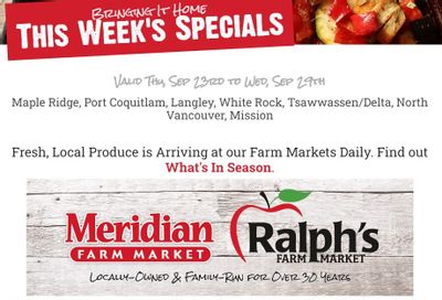 Meridian Farm Market Flyer September 23 to 29
