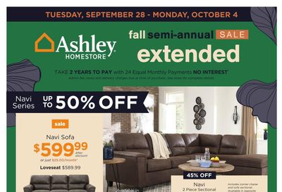 Ashley HomeStore (West) Flyer September 28 to October 4
