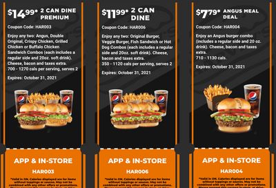 Harvey’s Canada Coupons (ON): until October 31