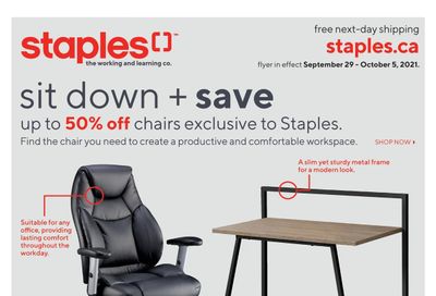 Staples Flyer September 29 to October 5