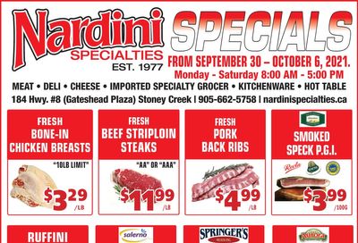 Nardini Specialties Flyer September 30 to October 6