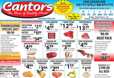 Cantor's Meats Flyer September 30 to October 6