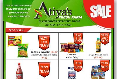 Atiya's Fresh Farm Flyer September 30 to October 6