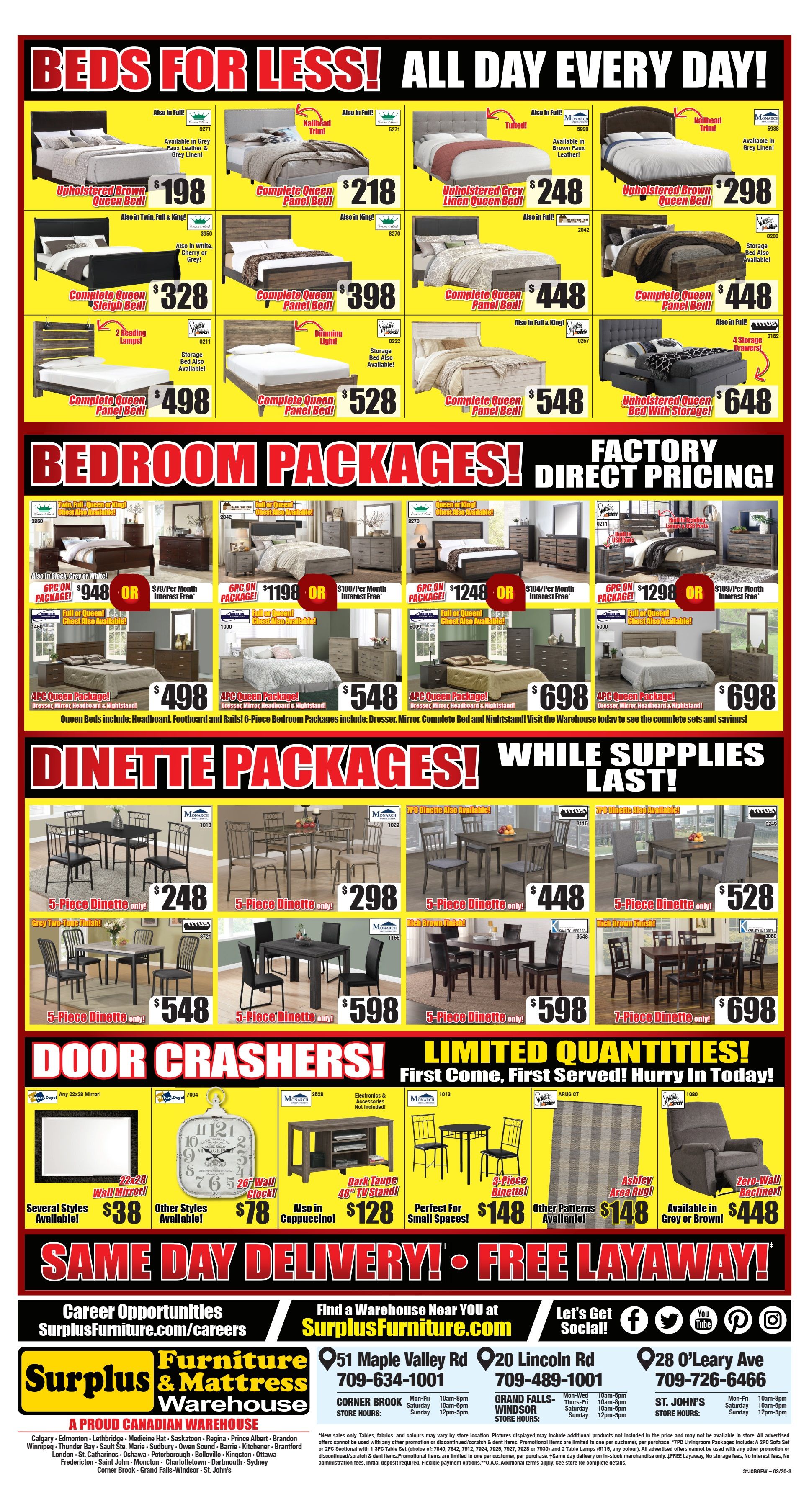 Surplus Furniture & Mattress Warehouse (St. John's) Flyer March 17 to 30