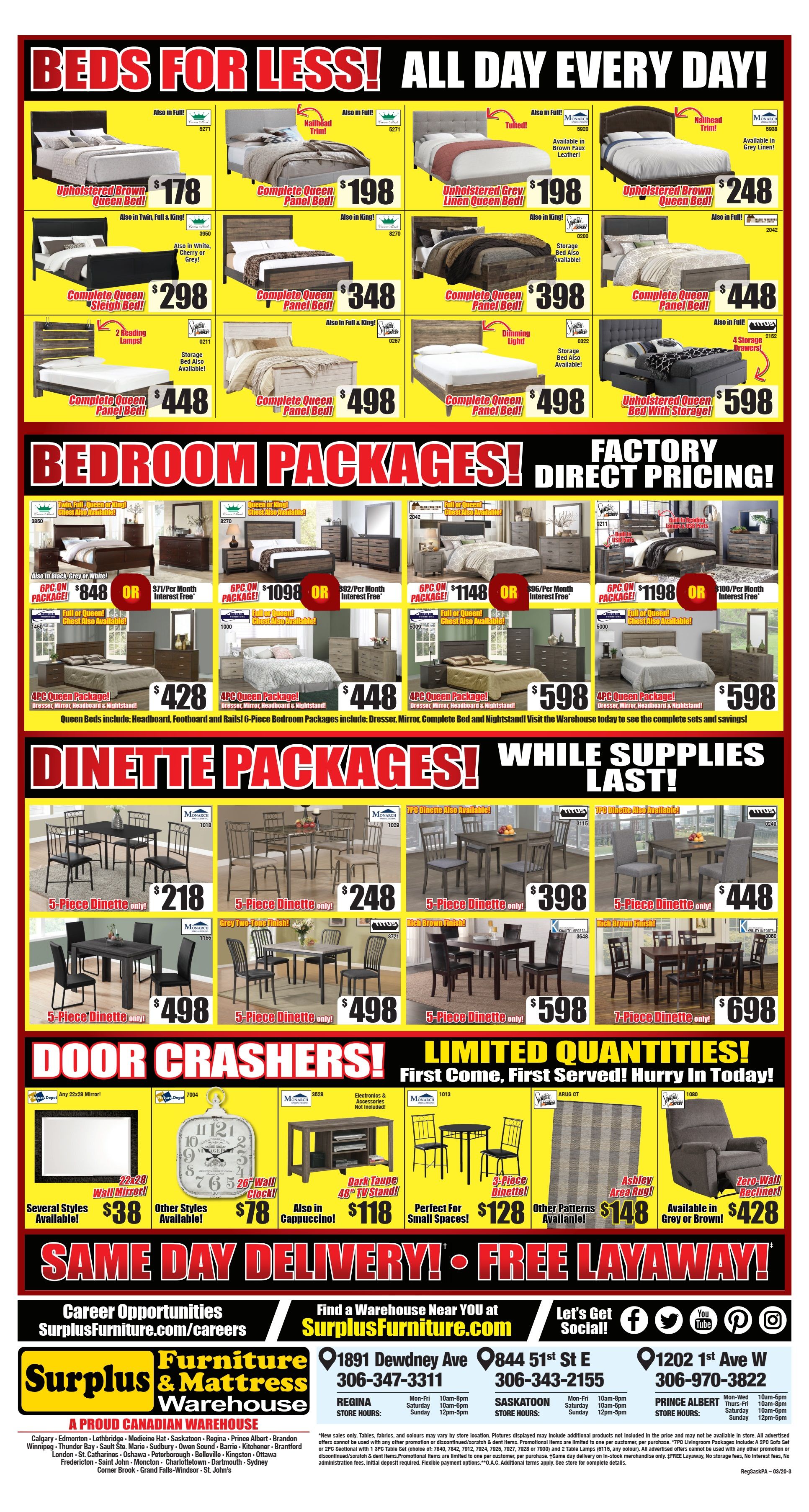 Surplus Furniture & Mattress Warehouse (Saskatoon) Flyer March 17 to 30