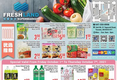 FreshLand Supermarket Flyer October 1 to 7