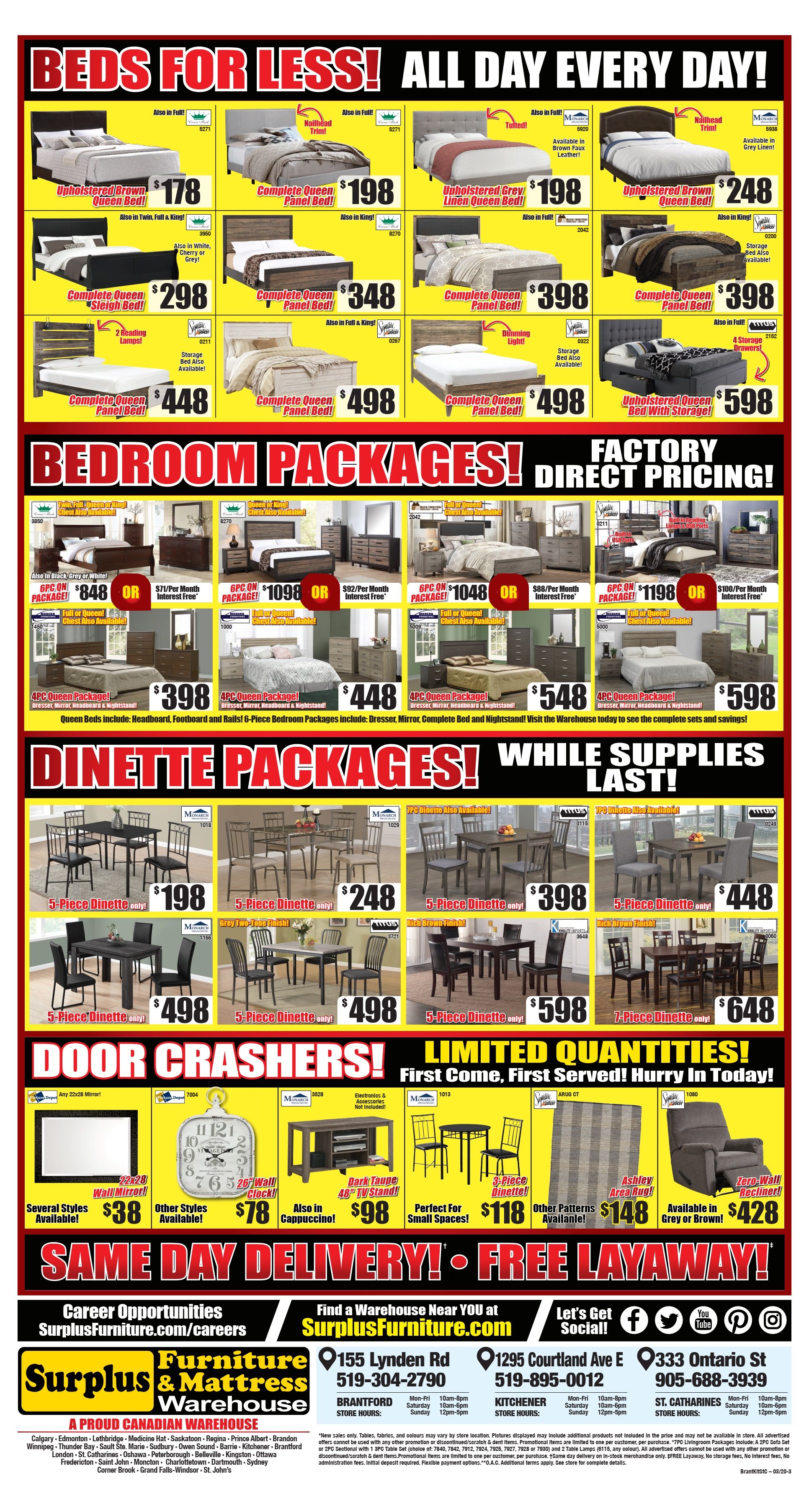 Surplus Furniture & Mattress Warehouse (Brantford) Flyer March 17 to 30