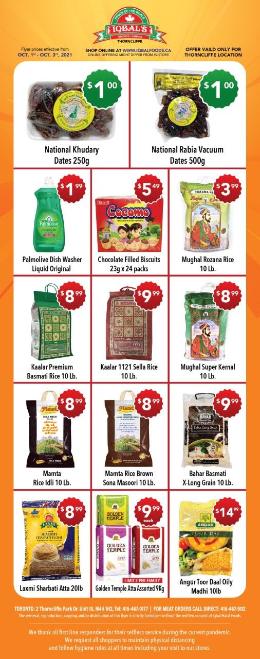 Iqbal Foods Flyer October 1 to 3