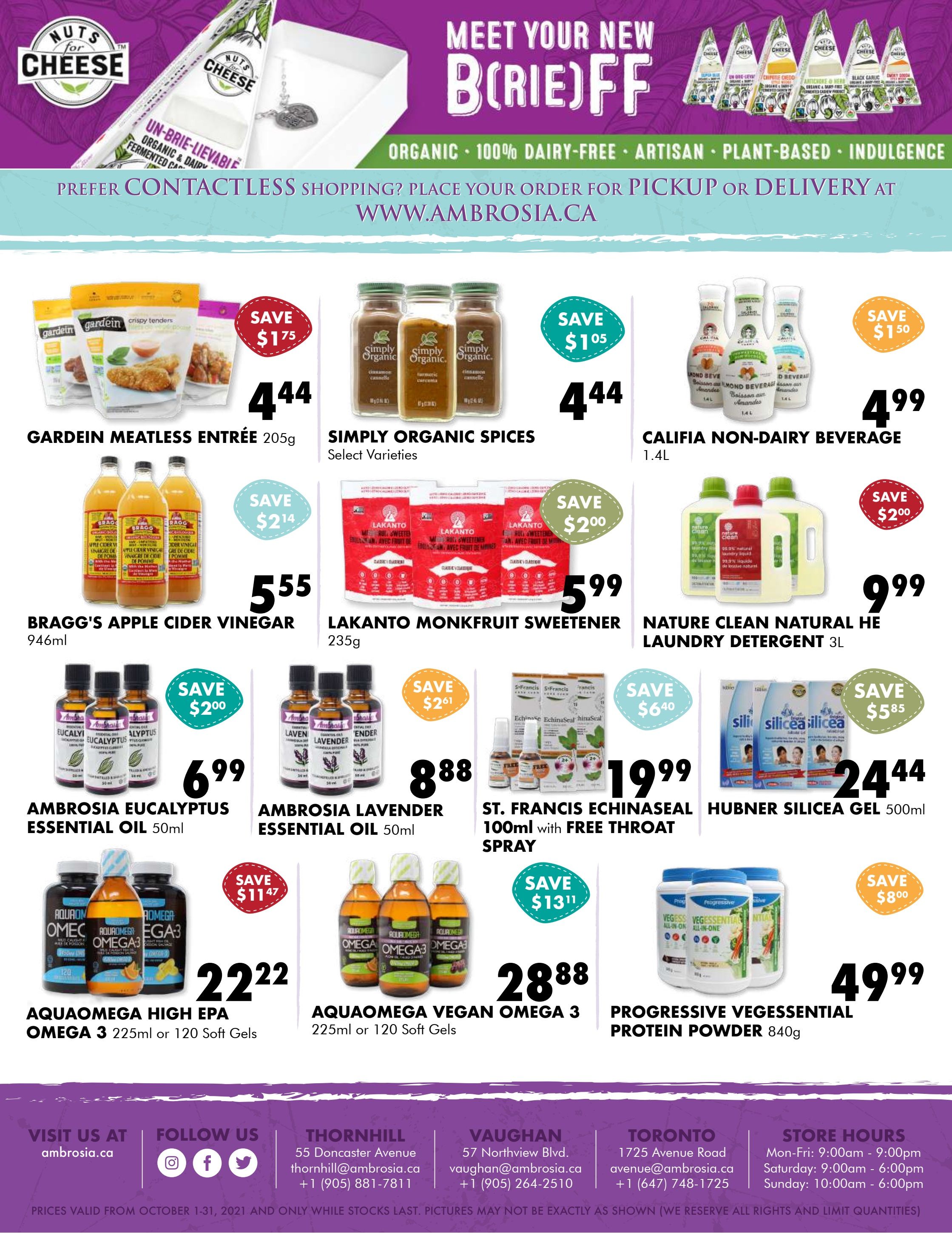 Ambrosia Natural Foods Flyer October 1 to 31