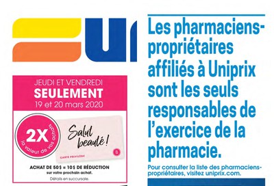Uniprix Flyer March 19 to 25