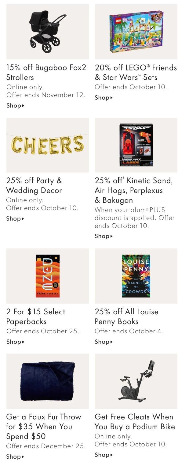 Chapters Indigo Online Deals of the Week October 4 to 10