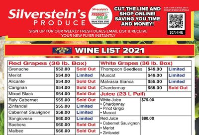 Silverstein's Produce Flyer October 5 to 9