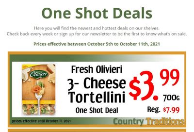 Country Traditions One-Shot Deals Flyer October 5 to 11