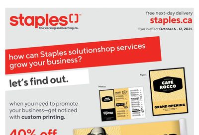 Staples Flyer October 6 to 12