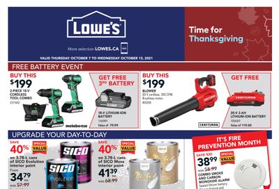 Lowe's Flyer October 7 to 13