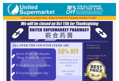 United Supermarket Flyer October 8 to 14