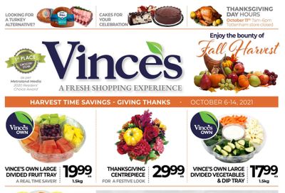 Vince's Market Flyer October 6 to 14
