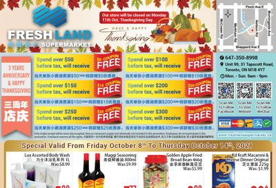 FreshLand Supermarket Flyer October 8 to 14