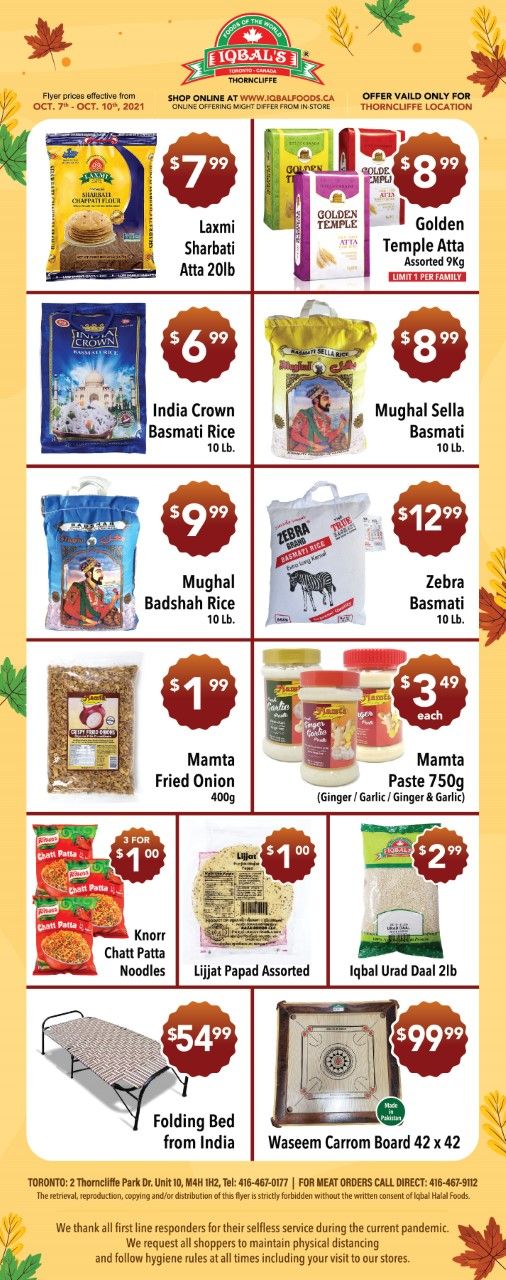 Iqbal Foods Flyer October 7 to 10