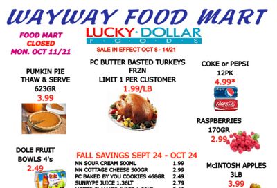 WayWay Food Mart Flyer October 8 to 14