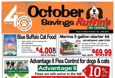 Ruffin's Pet Centre Flyer October 7 to 24