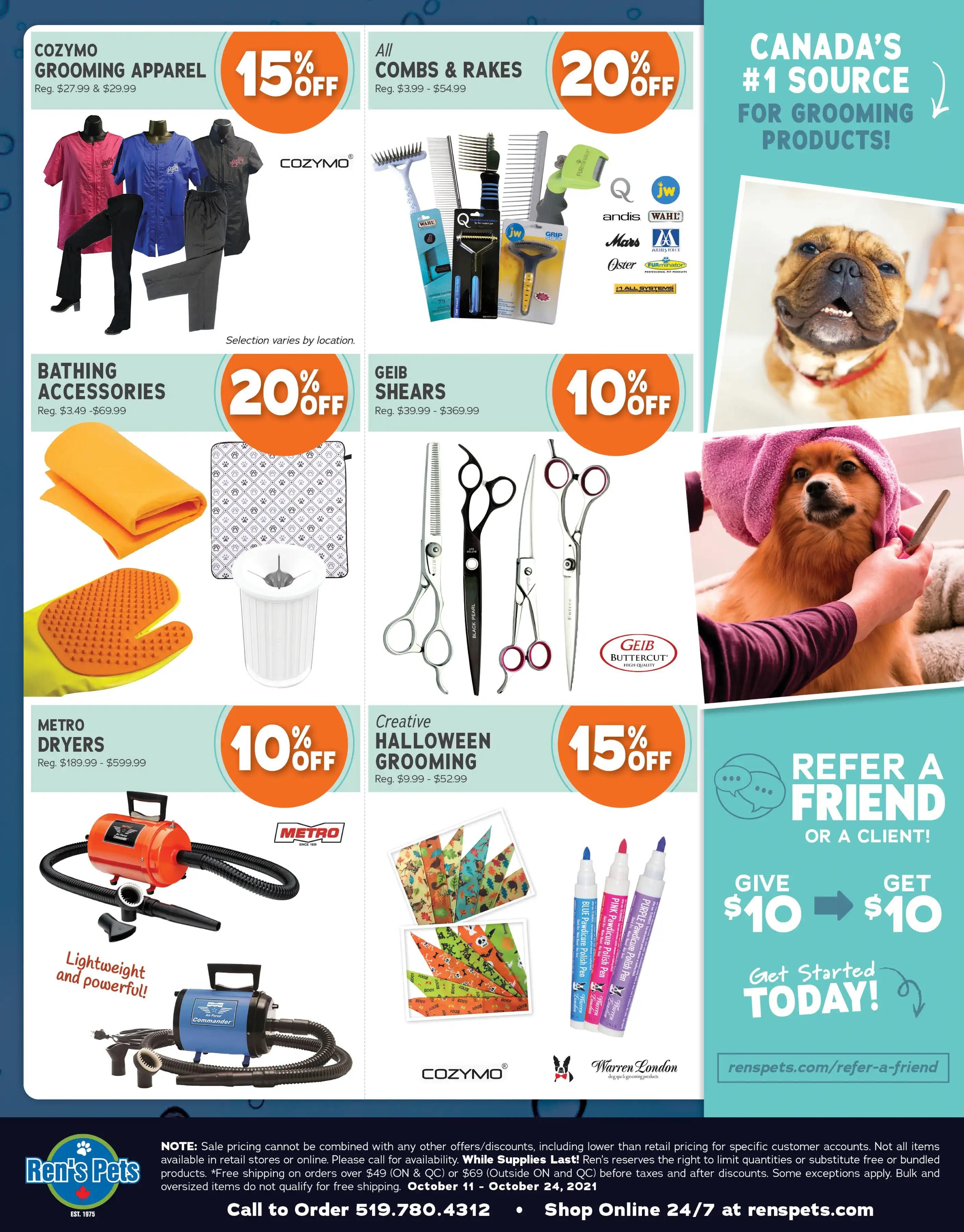 Ren's Pets Depot Shampalooza Sale Flyer October 11 to 24